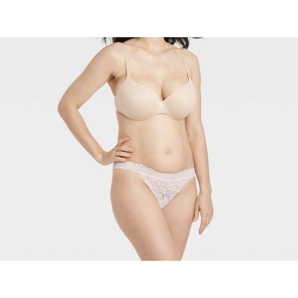 Women's All Over Lace Thong Underwear -‎ Auden™ size: Medium - NUDE